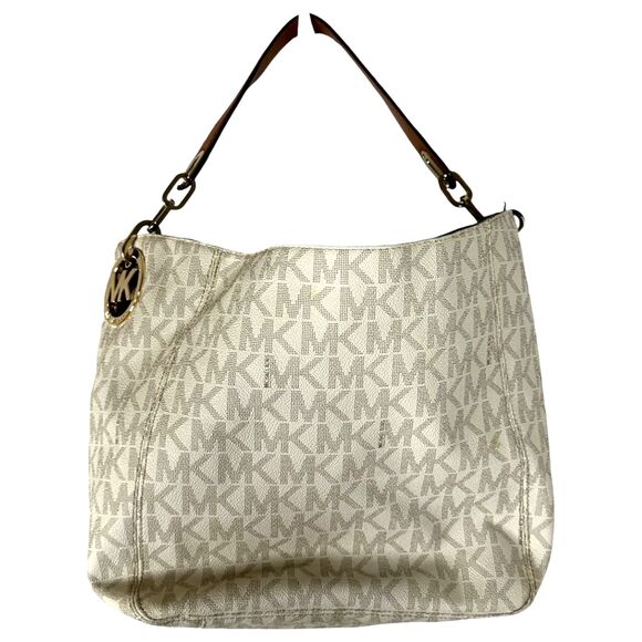 Michael Kors Fulton Medium Shoulder Bag Cream Monogram – Read Description - Picture 1 of 5